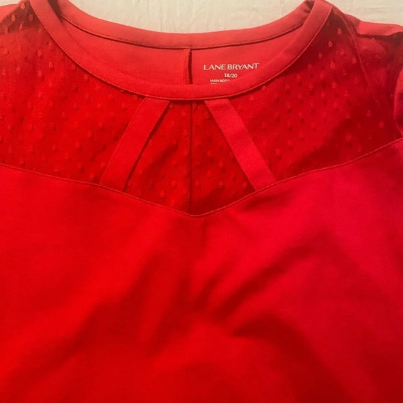 Lane Bryant plus size heavyweight knit long sleeve sheer bodice top 18/20 - Picture 3 of 4